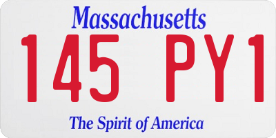 MA license plate 145PY1