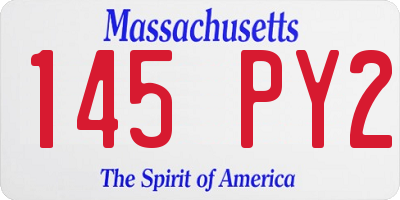 MA license plate 145PY2