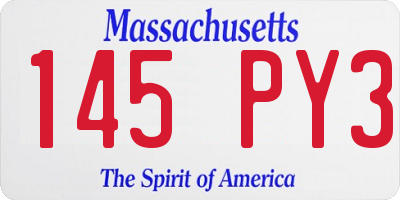 MA license plate 145PY3