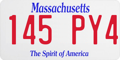 MA license plate 145PY4