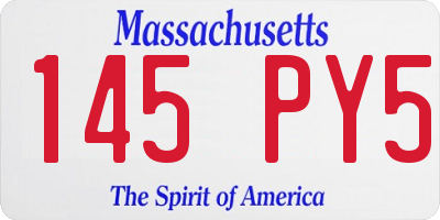 MA license plate 145PY5