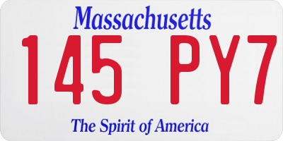 MA license plate 145PY7