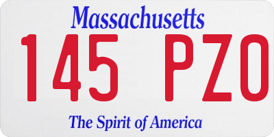MA license plate 145PZ0