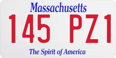 MA license plate 145PZ1