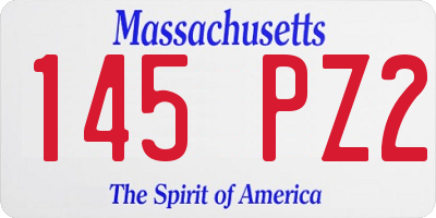 MA license plate 145PZ2