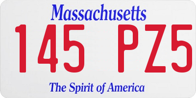 MA license plate 145PZ5