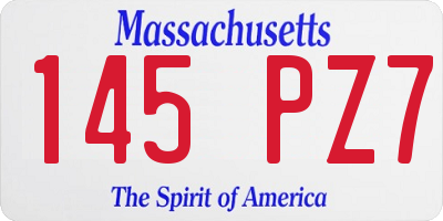 MA license plate 145PZ7