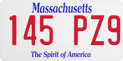 MA license plate 145PZ9