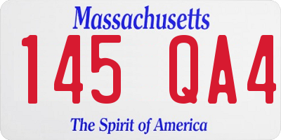 MA license plate 145QA4