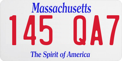 MA license plate 145QA7