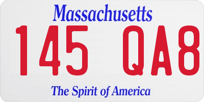 MA license plate 145QA8
