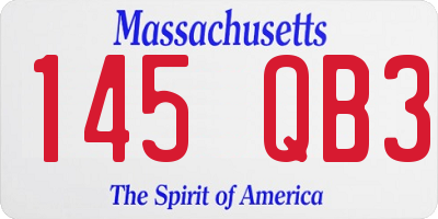 MA license plate 145QB3
