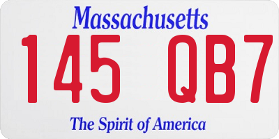 MA license plate 145QB7