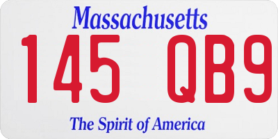 MA license plate 145QB9