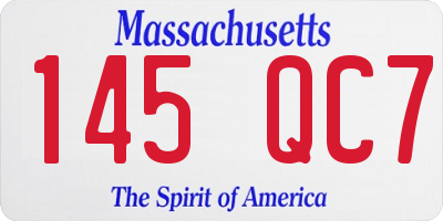 MA license plate 145QC7