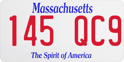 MA license plate 145QC9