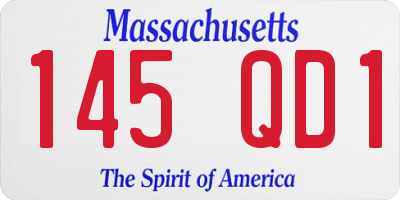 MA license plate 145QD1