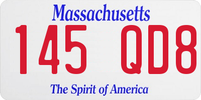 MA license plate 145QD8