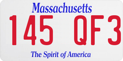 MA license plate 145QF3