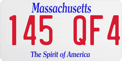 MA license plate 145QF4