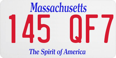 MA license plate 145QF7