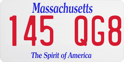 MA license plate 145QG8