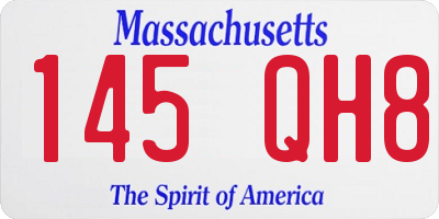MA license plate 145QH8