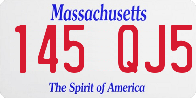 MA license plate 145QJ5