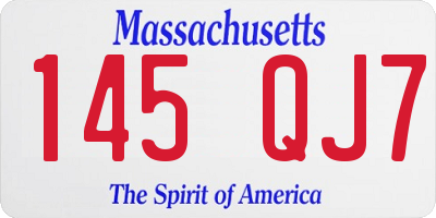MA license plate 145QJ7