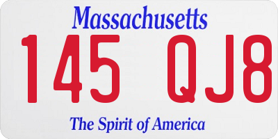 MA license plate 145QJ8