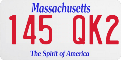 MA license plate 145QK2