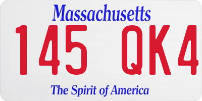 MA license plate 145QK4