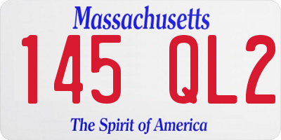 MA license plate 145QL2