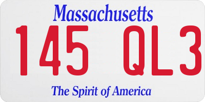 MA license plate 145QL3