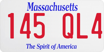 MA license plate 145QL4