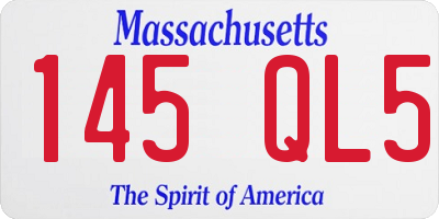 MA license plate 145QL5