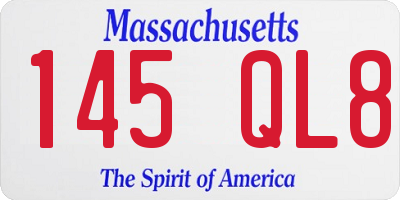 MA license plate 145QL8
