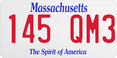 MA license plate 145QM3