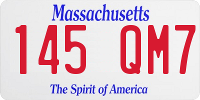 MA license plate 145QM7