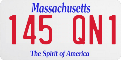 MA license plate 145QN1