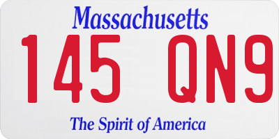 MA license plate 145QN9