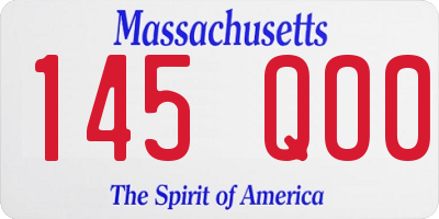 MA license plate 145QO0