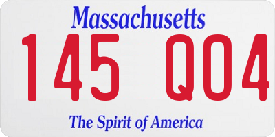 MA license plate 145QO4