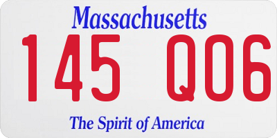 MA license plate 145QO6