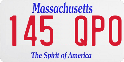 MA license plate 145QP0