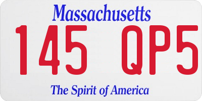 MA license plate 145QP5