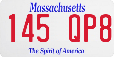 MA license plate 145QP8