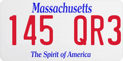 MA license plate 145QR3