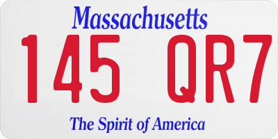 MA license plate 145QR7