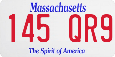 MA license plate 145QR9